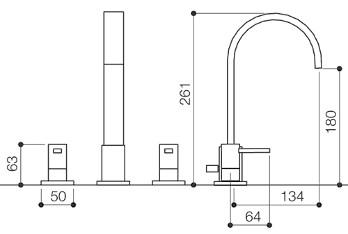 4 Tap Hole Bath Shower Mixer Tap With Shower Kit (Chrome). additional image