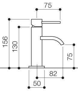 Cloakroom Mono Basin Mixer Tap (156mm High, Chrome). additional image