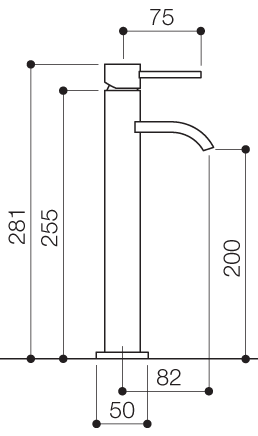 Cloakroom Mono Basin Mixer Tap (281mm High, Chrome). additional image