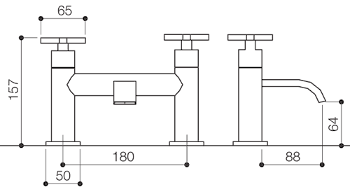 Bath Filler Tap (Chrome). additional image