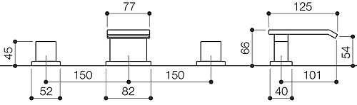 3 Tap Hole Waterfall Bath Filler Tap (Chrome). additional image