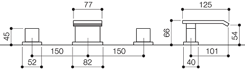 3 Tap Hole Waterfall Basin Mixer Tap With Click-Clack Waste (Chrome). additional image