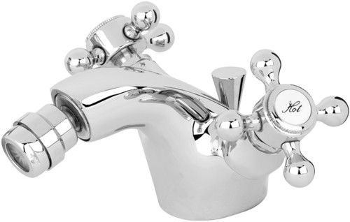 Mono Bidet Mixer Tap With Pop Up Waste (Chrome). additional image