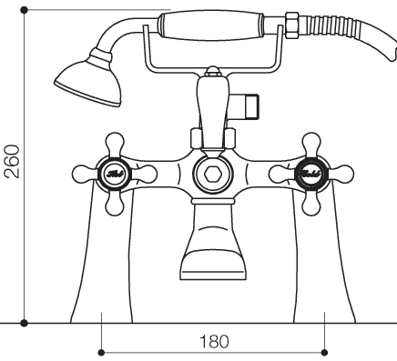 Basin & Bath Shower Mixer Tap Pack With Wastes. additional image