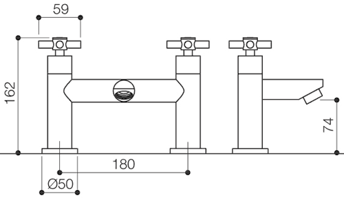 Bath Filler Tap (Chrome). additional image