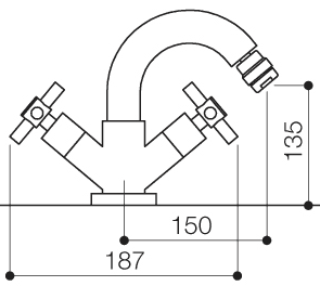 Mono Bidet Mixer Tap With Pop-Up Waste (Chrome). additional image