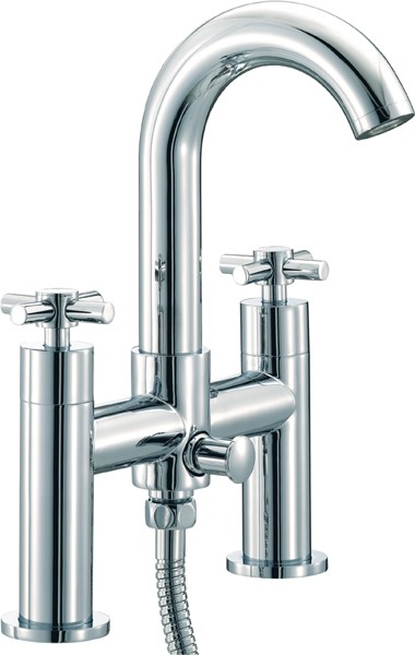 Bath Shower Mixer Tap With Shower Kit (High Spout). additional image