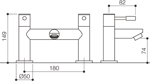 Bath Filler Tap (Chrome). additional image