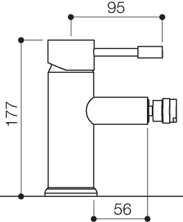 Mono Bidet Mixer Tap With Pop Up Waste (Chrome). additional image