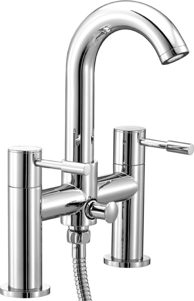 Bath Shower Mixer Tap With Shower Kit (High Spout). additional image