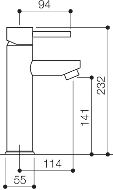 Basin Mixer Tap, Freestanding, 232mm High (Chrome). additional image