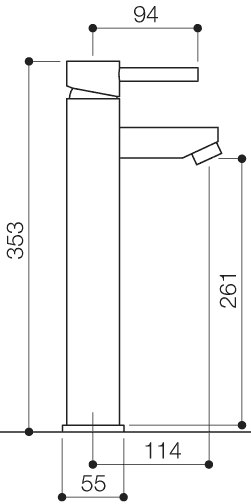 Basin Mixer Tap, Freestanding, 353mm High (Chrome). additional image