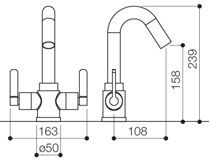 Mono Basin Mixer Tap With Pop-Up Waste (Chrome). additional image