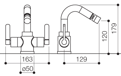 Mono Bidet Mixer Tap With Pop-Up Waste (Chrome). additional image