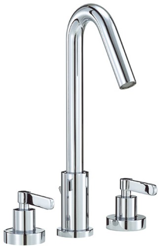 3 Tap Hole Basin Mixer Tap With Pop-Up Waste (Chrome). additional image