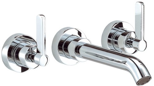 3 Tap Hole Wall Mouted Bath Filler Tap (Chrome). additional image