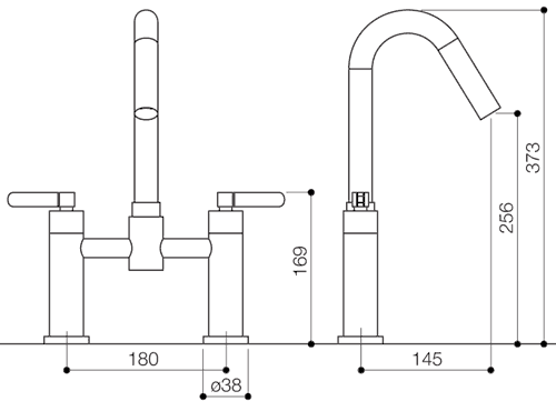 Bath Filler Tap (High Spout, Chrome). additional image