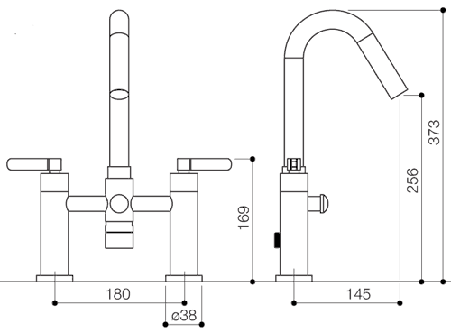 Bath Shower Mixer Tap With Shower Kit (High Spout). additional image