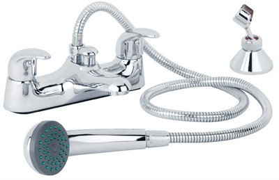 Bath Shower Mixer Tap With Shower Kit (Chrome). additional image