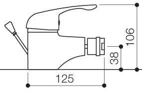 Mono Bidet Mixer Tap With Pop Up Waste (Chrome). additional image