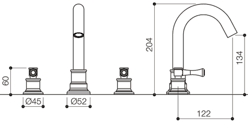 3 Tap Hole Basin Mixer Tap With Pop-Up Waste (Chrome). additional image