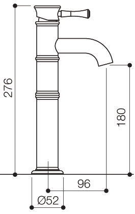 High Rise Cloakroom Mono Basin Mixer Tap (Chrome). additional image