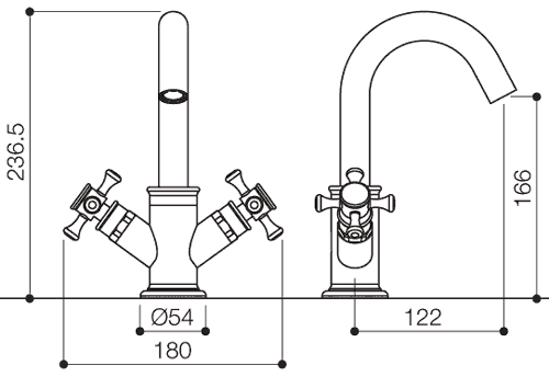 Mono Basin Mixer Tap With Pop-Up Waste (Chrome). additional image