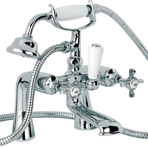 Bath Shower Mixer Tap With Shower Kit (Chrome). additional image