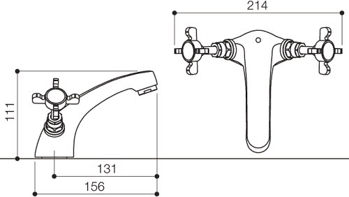 Mono Basin Mixer Tap With Pop Up Waste (Chrome). additional image