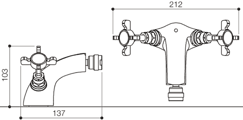 Mono Bidet Mixer Tap With Pop Up Waste (Chrome). additional image