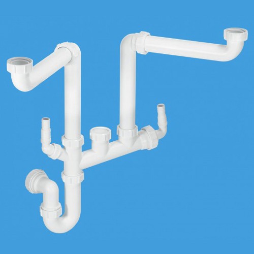 1 1/2" Double Bowl Space Saver Plumbing Kit. additional image