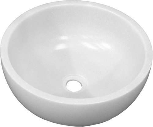 400mm Luxury Stone Basin. White Marble. additional image