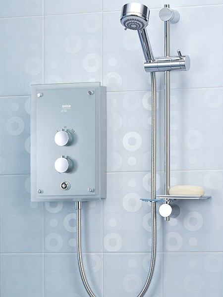 9.8kW Electric Shower. Thermostatic With Frosted Glass Front. additional image