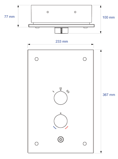 9.8kW Electric Shower. Thermostatic With Frosted Glass Front. additional image