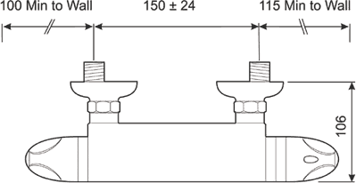 Thermostatic Bar Shower Valve (Chrome). additional image