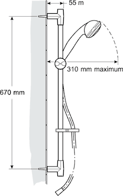 Thermostatic Bar Shower Valve With Shower Kit (Chrome). additional image