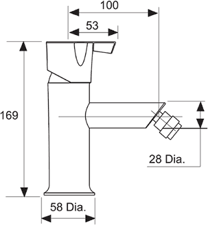 Mono Bidet Mixer Tap (Chrome). additional image