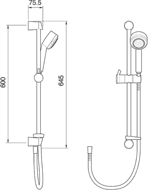 Concealed Thermostatic Shower Valve With Shower Kit (Chrome). additional image