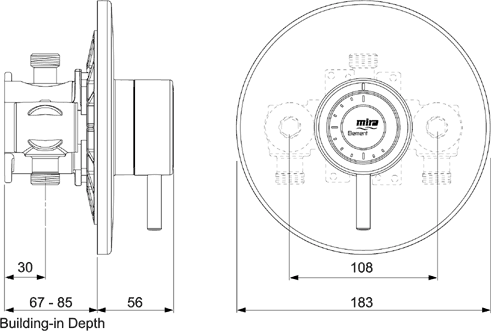 Concealed Thermostatic Shower Valve (Chrome). additional image