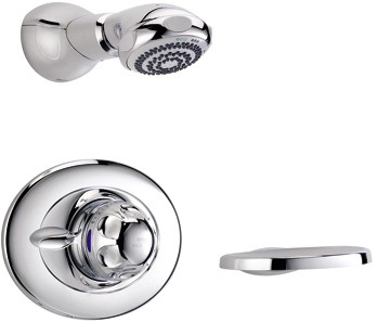 Concealed Thermostatic Shower Valve & Fixed Head in Chrome. additional image