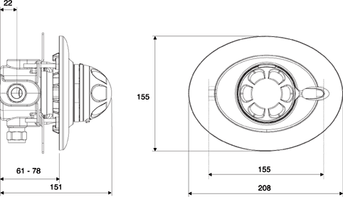 Concealed Thermostatic Shower Valve & Fixed Head in Chrome. additional image