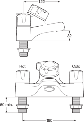 Thermostatic Bath Shower Mixer Tap (Chrome). additional image