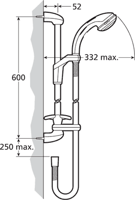 Thermostatic Bath Shower Mixer Tap With Slide Rail Kit. additional image