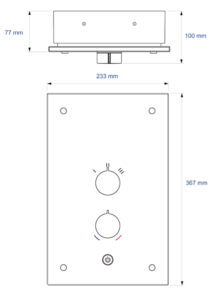 9.8kW Thermostatic Electric Shower With Slate Fascia. additional image