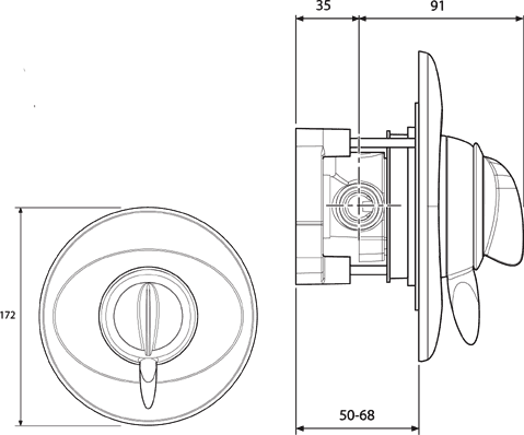 Concealed Manual Shower Valve (Chrome). additional image