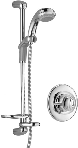 Concealed Manual Shower Valve With Slide Rail, Handset & Hose. additional image