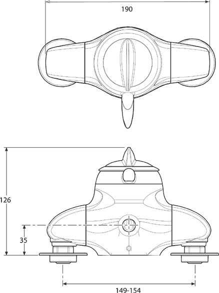 Exposed Manual Shower Valve (Chrome). additional image