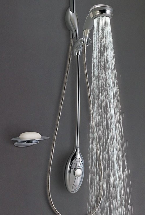 Thermostatic Exposed Digital Shower Kit with Slide Rail, Ceiling Fed. additional image