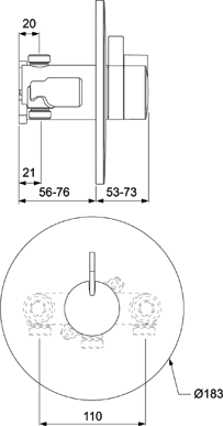 Concealed Thermostatic Shower Valve (Chrome). additional image