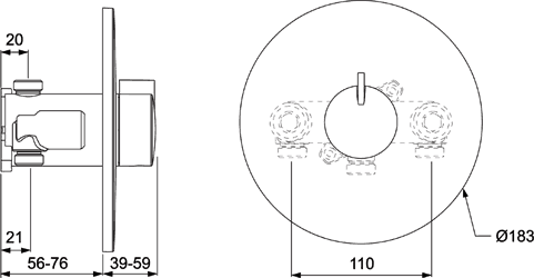 Concealed Thermostatic Shower Valve (Chrome). additional image